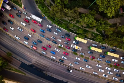 Traffic on the road in Mexico