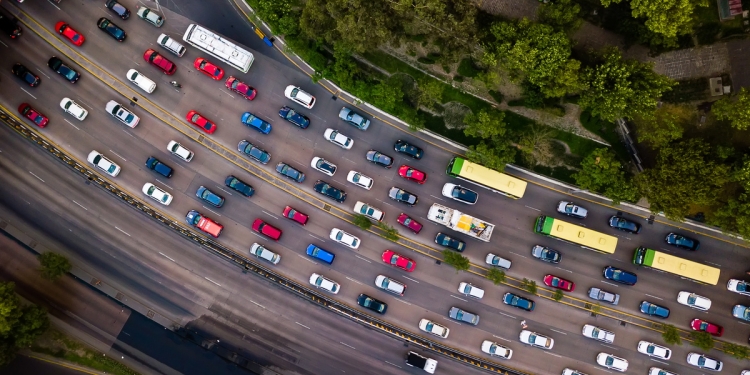 Traffic on the road in Mexico