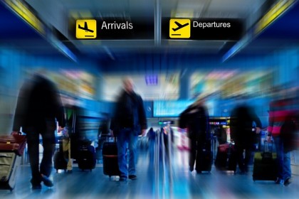 Travelers at an airport