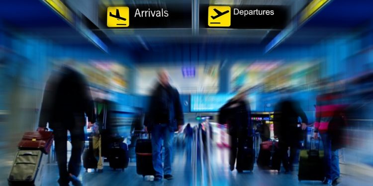 Travelers at an airport