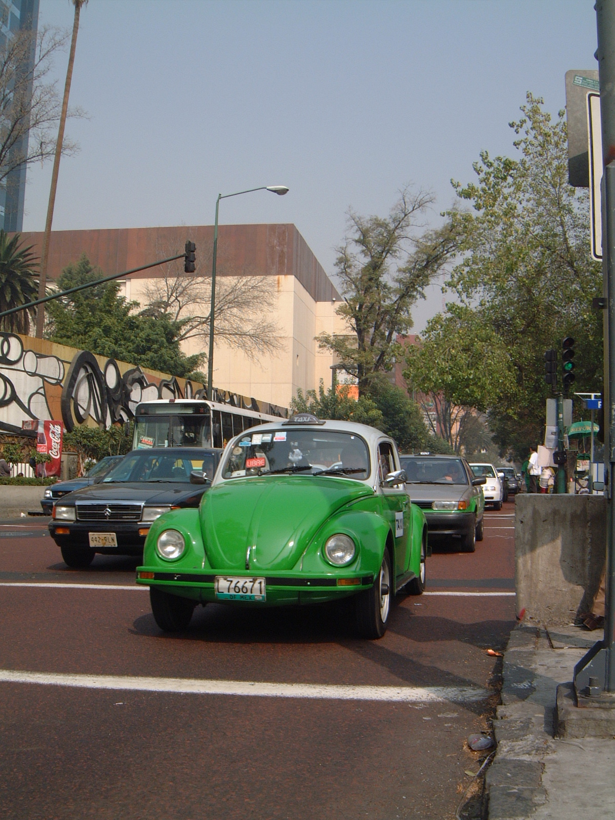 VW Beetle Taxi Green in Mexico City
