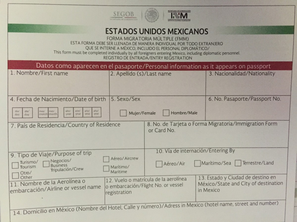 documents required to visit mexico