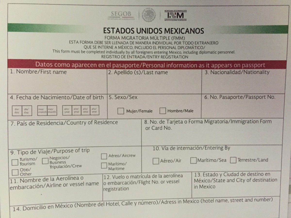 travelling to mexico entry requirements