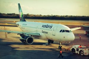 Volaris Airplane on tarmac in Mexico City