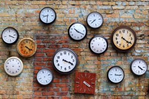 Clocks on a wall