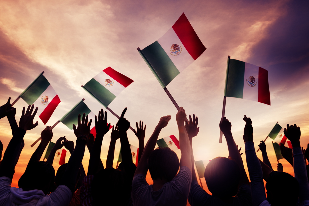 Waving Mexico Flags