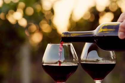 Fine wine and glasses
