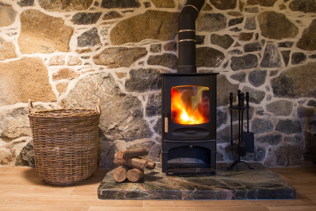 Wood burning stove for heat and atmosphere