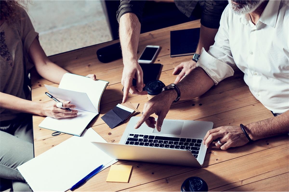 People working together at a desk