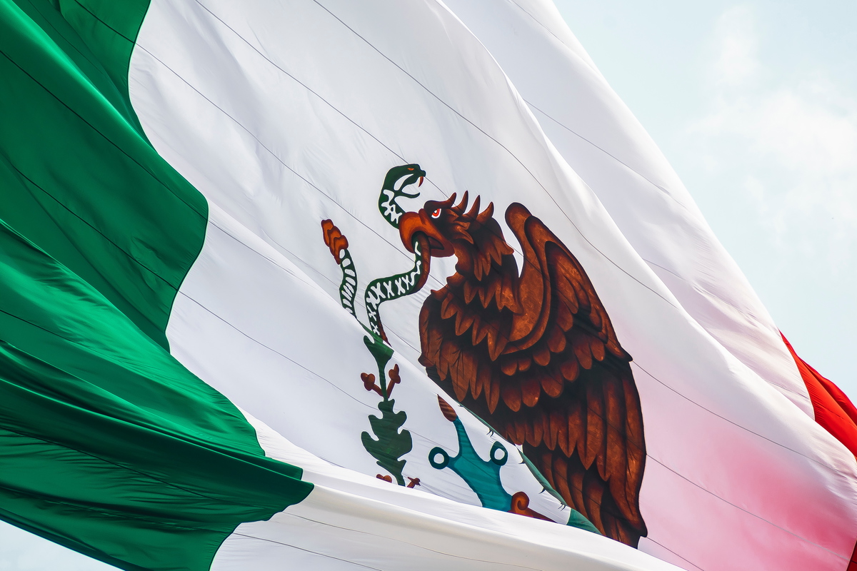 Mexico's Flag: Eagle on Cactus